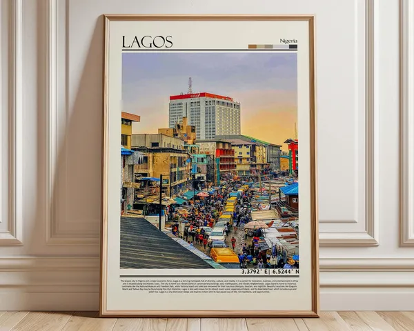 Lagos Nigeria Travel Poster, Africa Wall Art Print