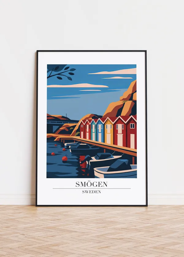 Smgen Sweden Coastal Illustration Travel Poster