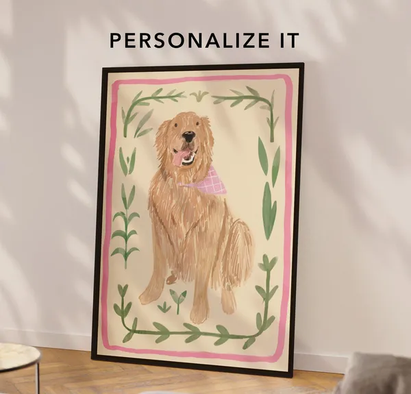 Custom Dog Portrait Watercolor Memorial Art Print