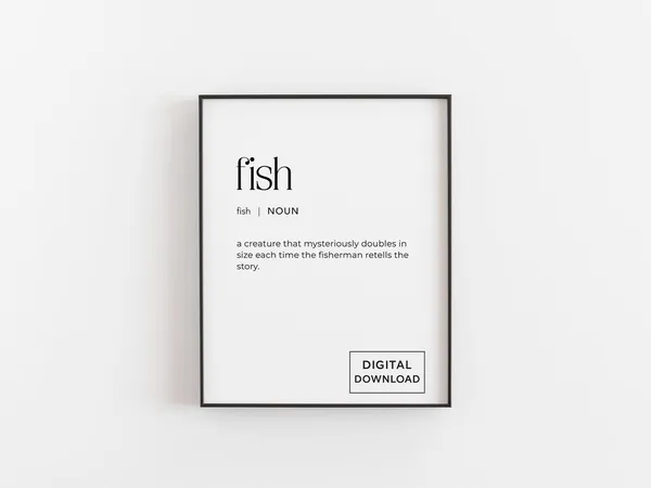 Fisherman Gift Fish Definition Poster