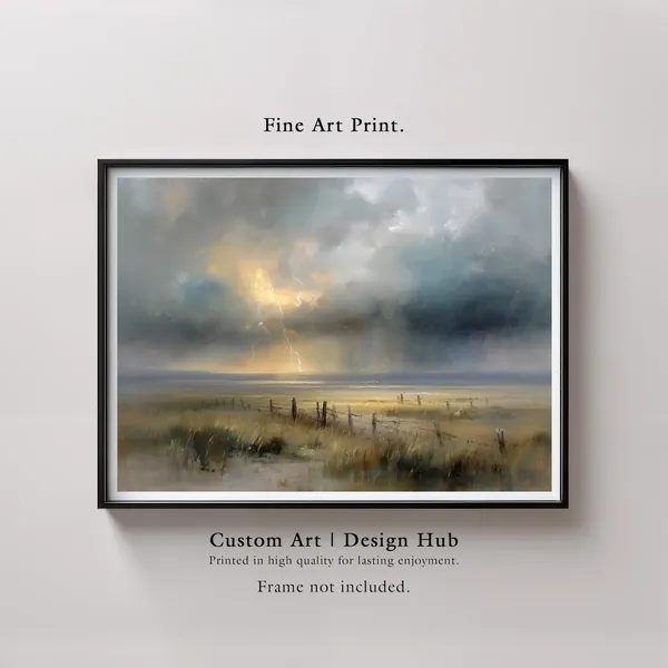 Stormy Sky Art Print, Dramatic Weather Landscape