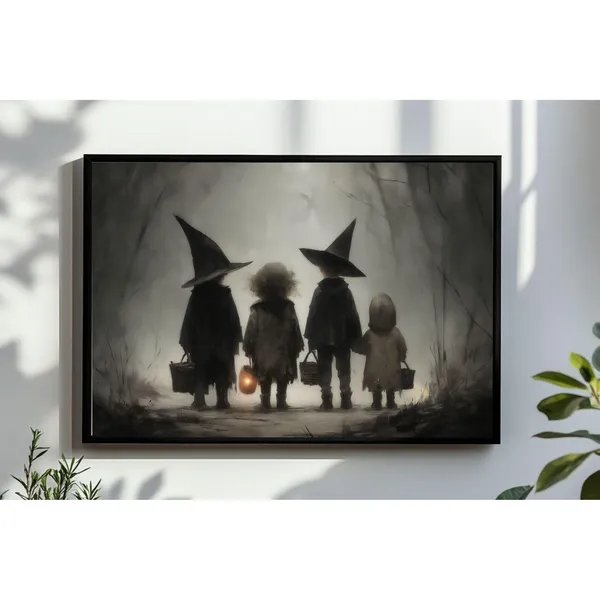 Trick Or Treaters Vintage Halloween Art Print