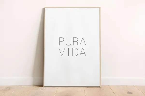 Pura Vida Costa Rica Minimalist Travel Poster