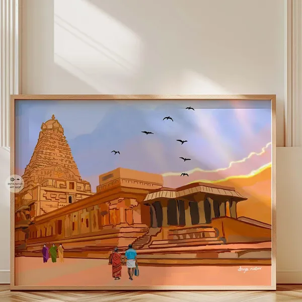 Tanjore Temple Painting, Tamil Nadu Art Print