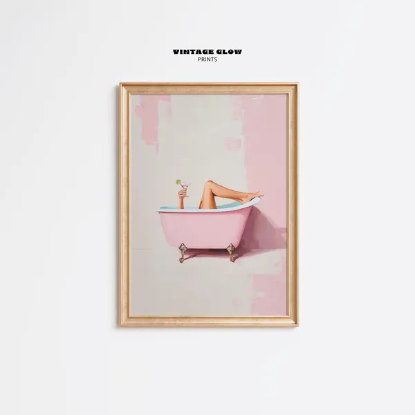 Funny Bathroom Wall Art Print, Cute Minimalist Decor