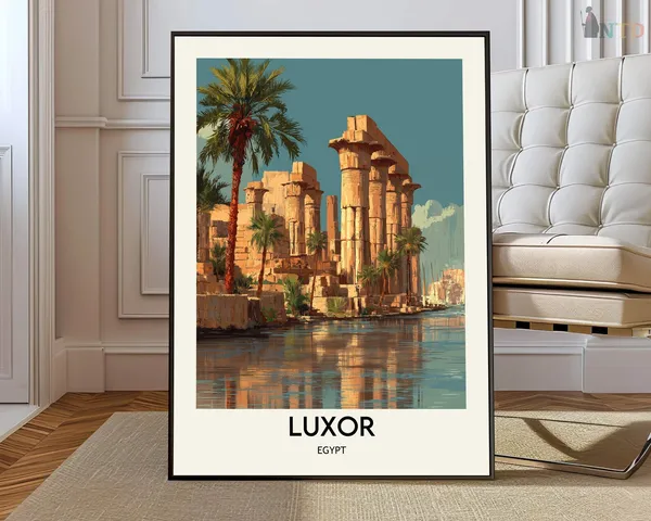 Luxor Travel Poster, Egypt Wall Art Decor