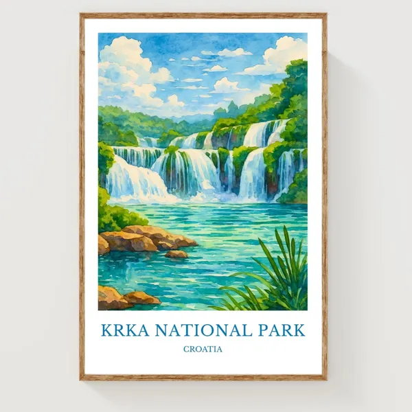 Krka National Park Travel Poster