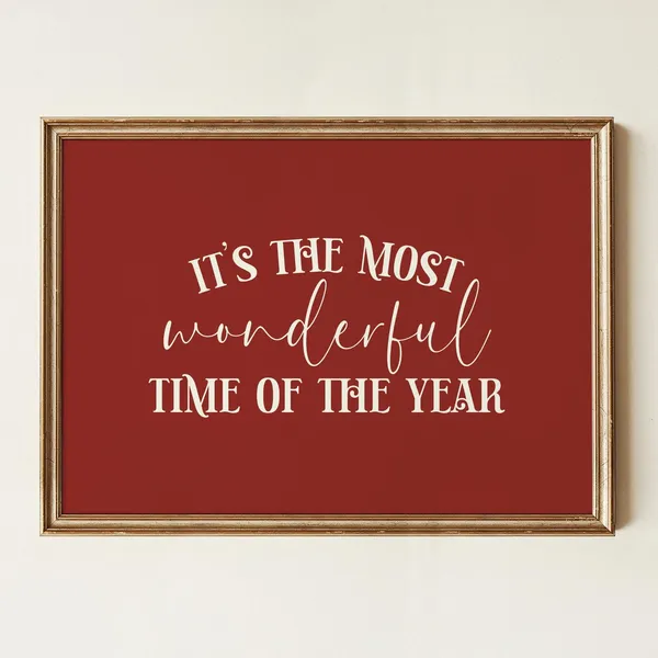 Christmas Holiday Quote Wall Art, Festive Typography