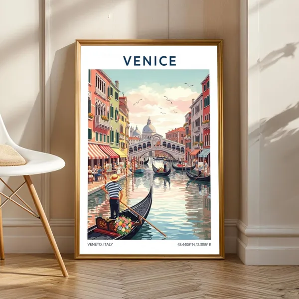 Venice Canal Vintage Art Print