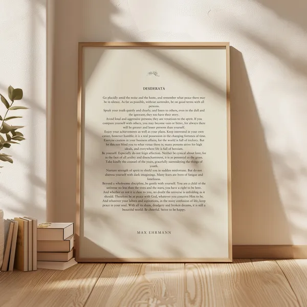 Max Ehrmann Desiderata Poetry Prints, Literary Art