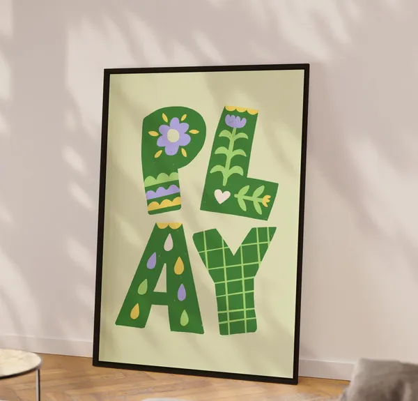 Play Print, Nursery Typography Art Print