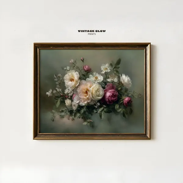Antique Floral Vintage Moody Flower Art Print