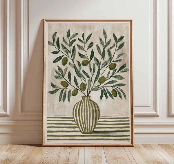 Olive Branch Poster, Mediterranean Kitchen Wall Art