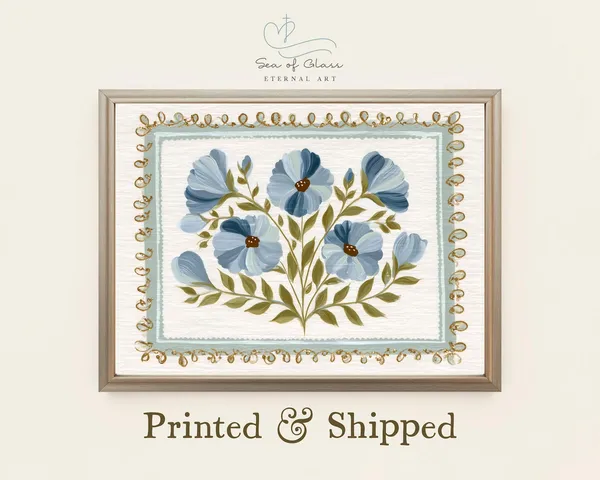 Blue Floral Vintage Botanical Art Print