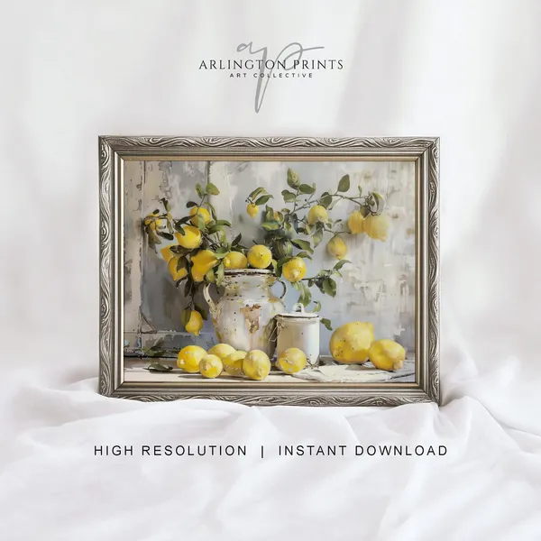 Rustic Farmhouse Lemon Still Life Art Print