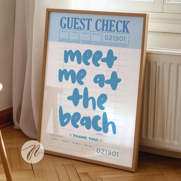 Guest Check Coastal Cowgirl Beach Poster Print