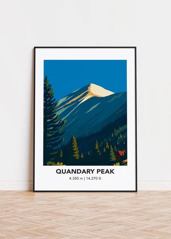 Quandary Peak Colorado Mountain Poster Art Print