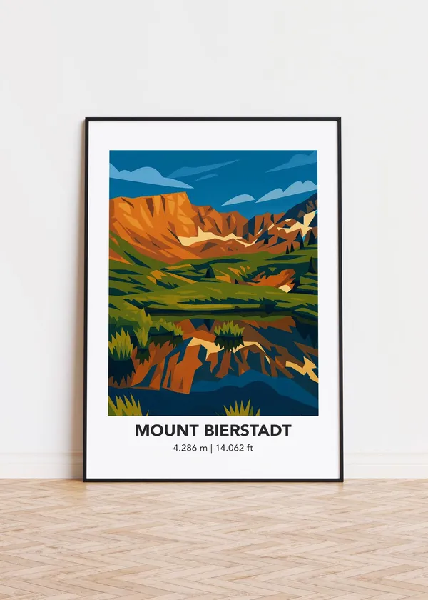 Mount Bierstadt Colorado Mountain Illustration Art Print