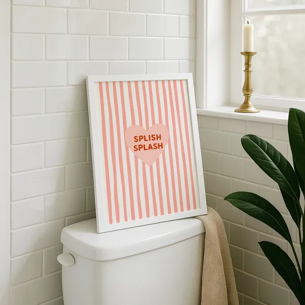 Splish Splash Cute Kids Bathroom Sign Art Print