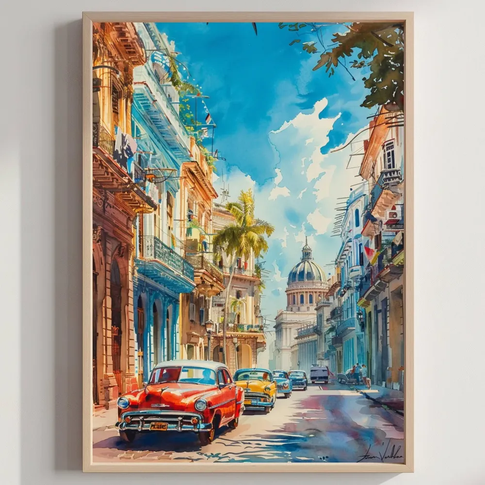 Havana Caribbean Watercolor Travel Poster