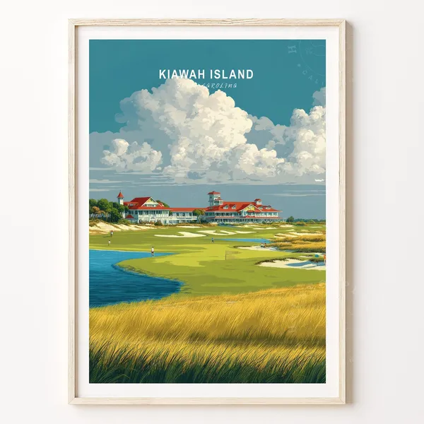 Kiawah Island Travel Poster, South Carolina Art Print