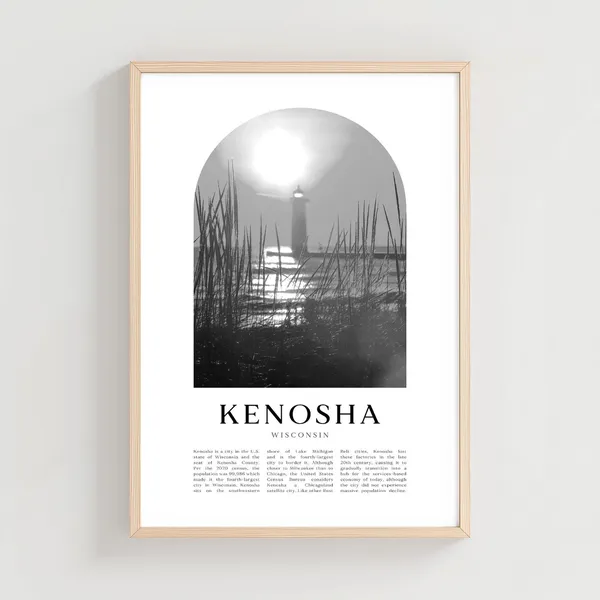 Kenosha Travel Poster, Wisconsin City Art Print