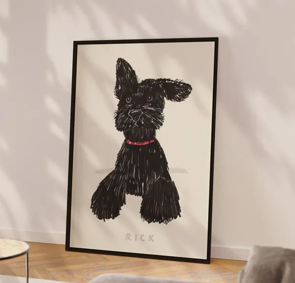 Custom Dog Portrait, Badly Drawn Funny Pet Art Print