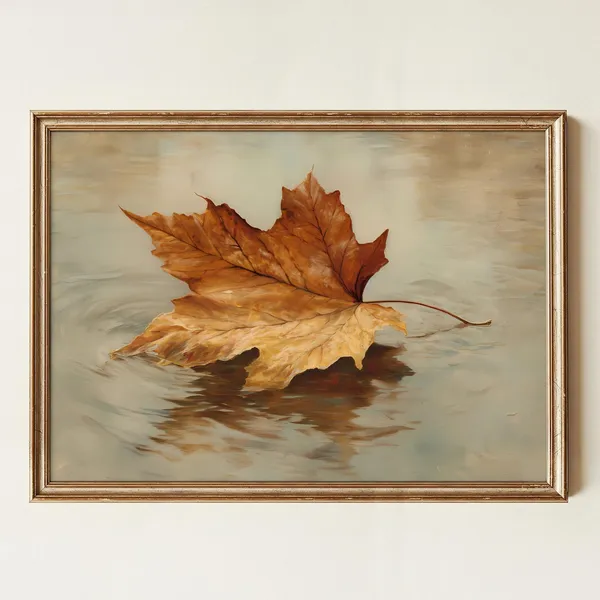 Autumn Leaf Art Print, Rustic Fall Decor