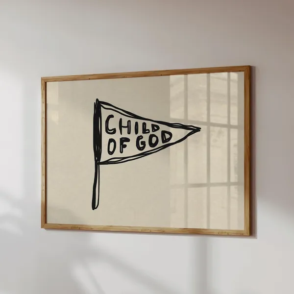 Child Of God Pennant Print, Christian Wall Art