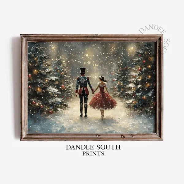 Vintage Nutcracker Ballet Holiday Decor Art Print