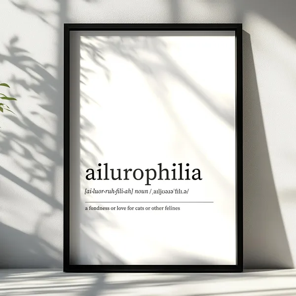 Ailurophilia Definition, Minimalist Art Print