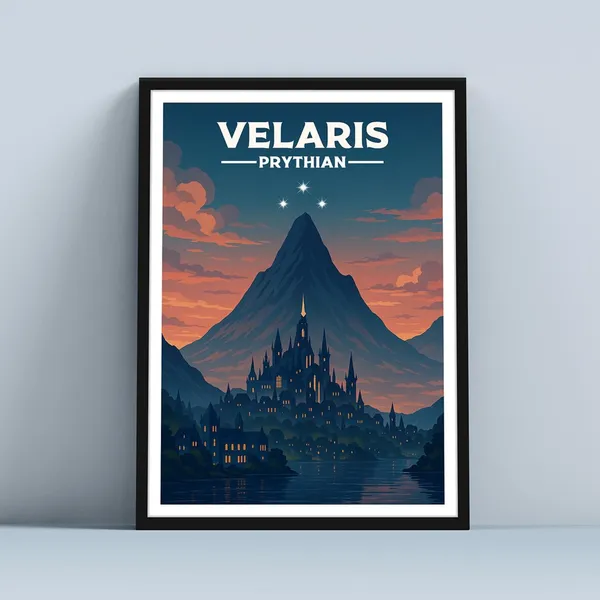 Velaris Travel Poster, Fantasy Scifi Booktok Decor