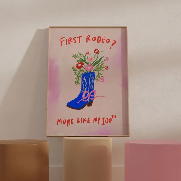 Sassy Rodeo Boot Colorful Office Poster