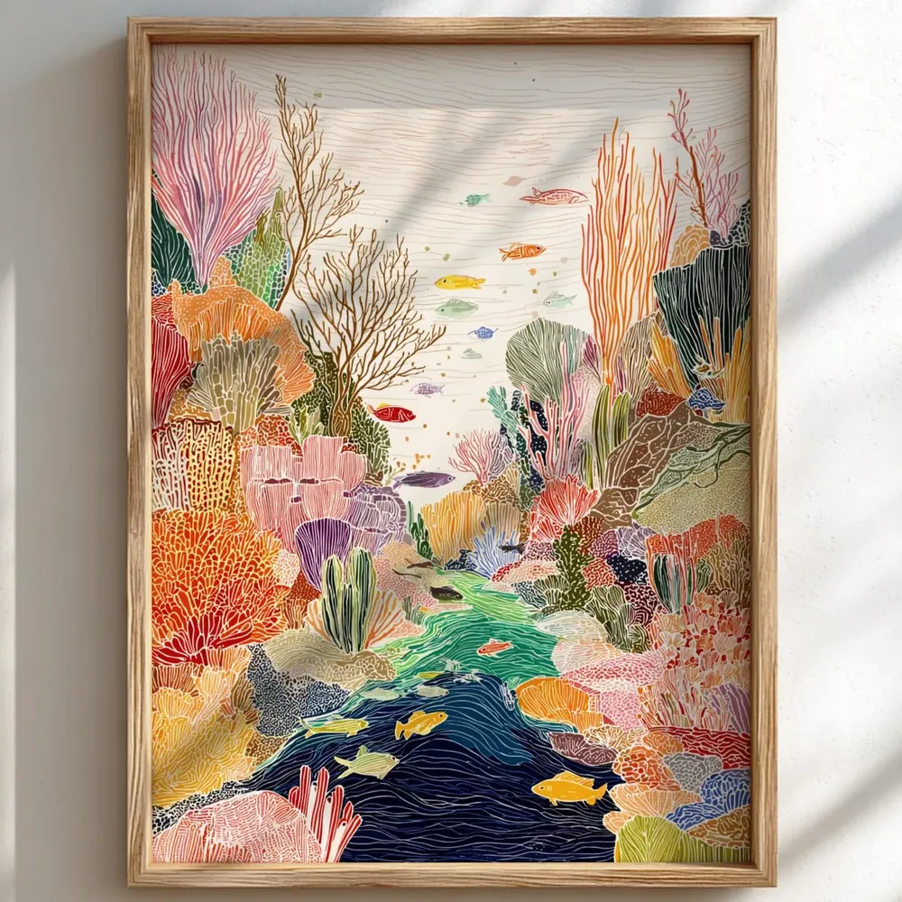 Reef Reverie Pastel Landscape Art Print