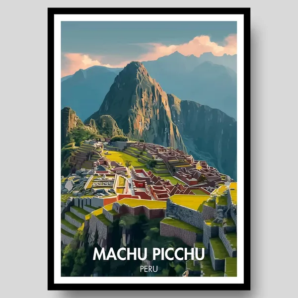 Machu Picchu Poster, Peru Travel Art Print