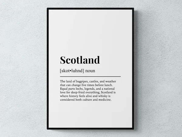 Scotland Funny Definition Travel Poster, British Gift