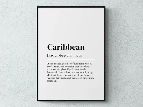 Caribbean Funny Definition Gift Art Print