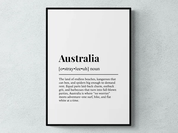 Australia Funny Definition Aussie Gift Art Print