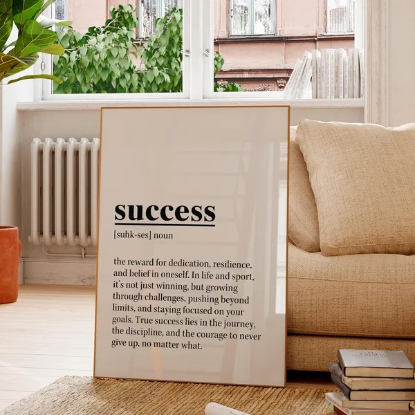 Success Motivational Quote Art Print, Gym Decor