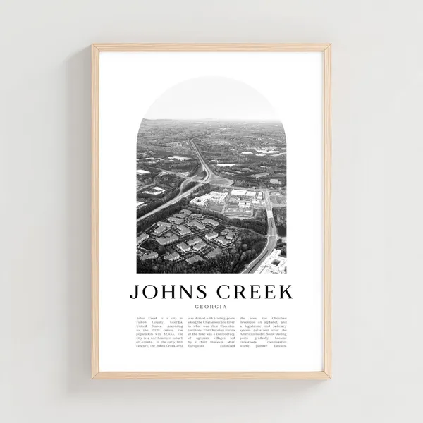 Johns Creek Travel Poster, Georgia City Art Print
