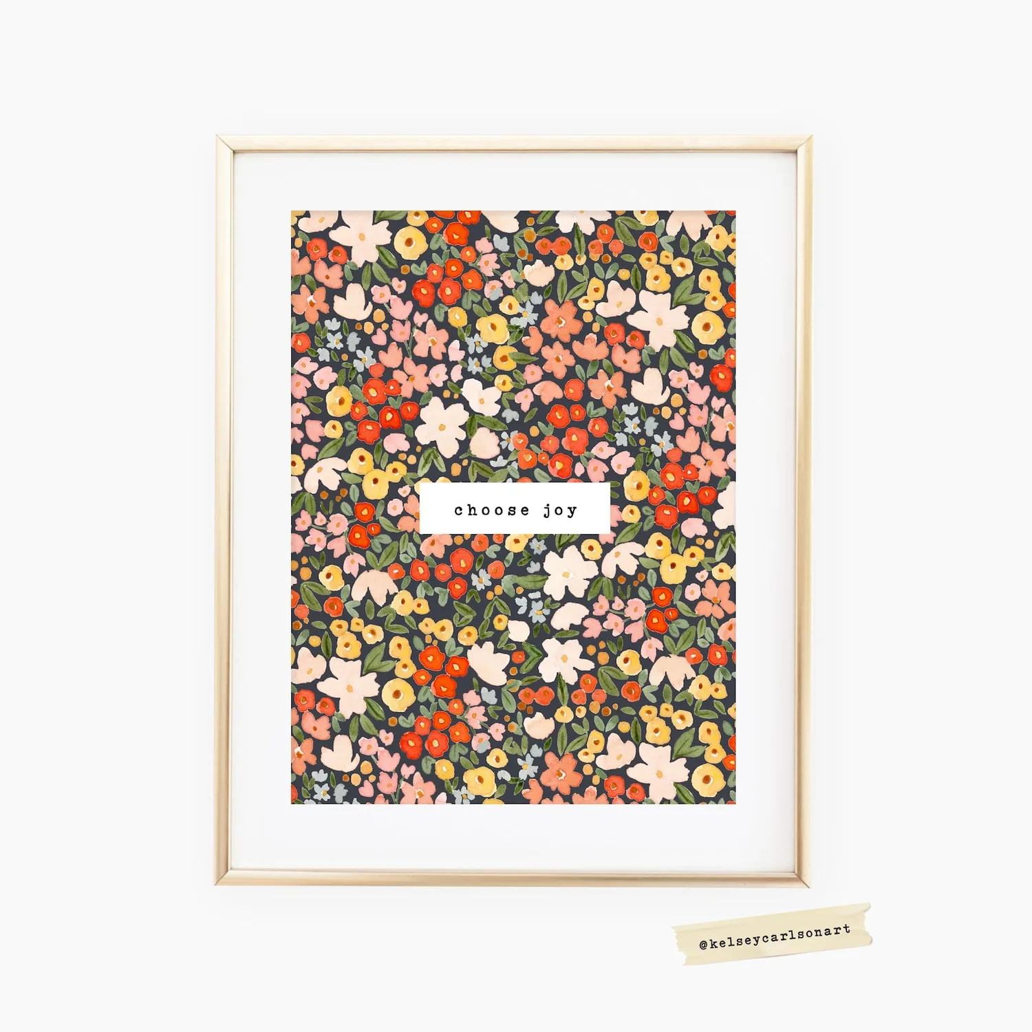 Choose Joy Watercolor Floral Art Print