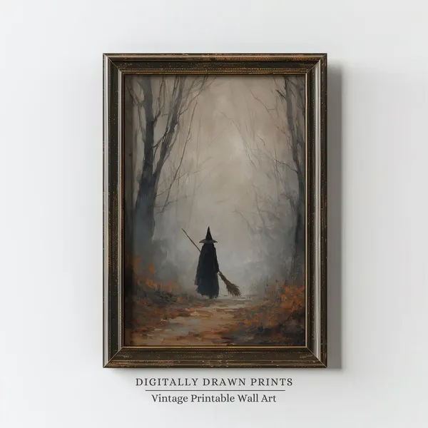 Set Of 3 Witch Halloween Vintage Art Print