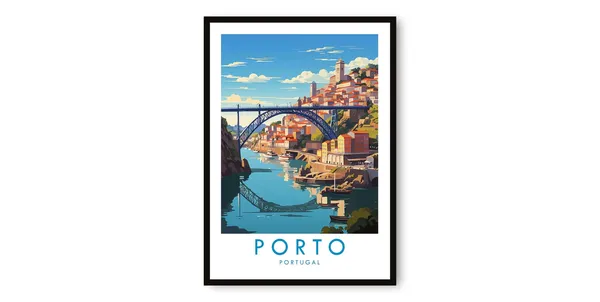 Porto Portugal Cityscape Travel Poster