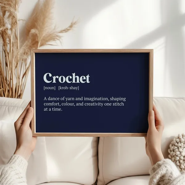 Crochet Definition Art Print, Yarn Craft Decor