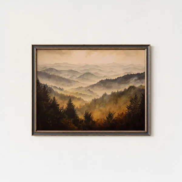 Great Smoky Mountains Misty Mountain Art Print