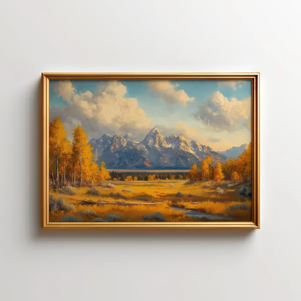 Grand Teton Autumn Landscape Art Print