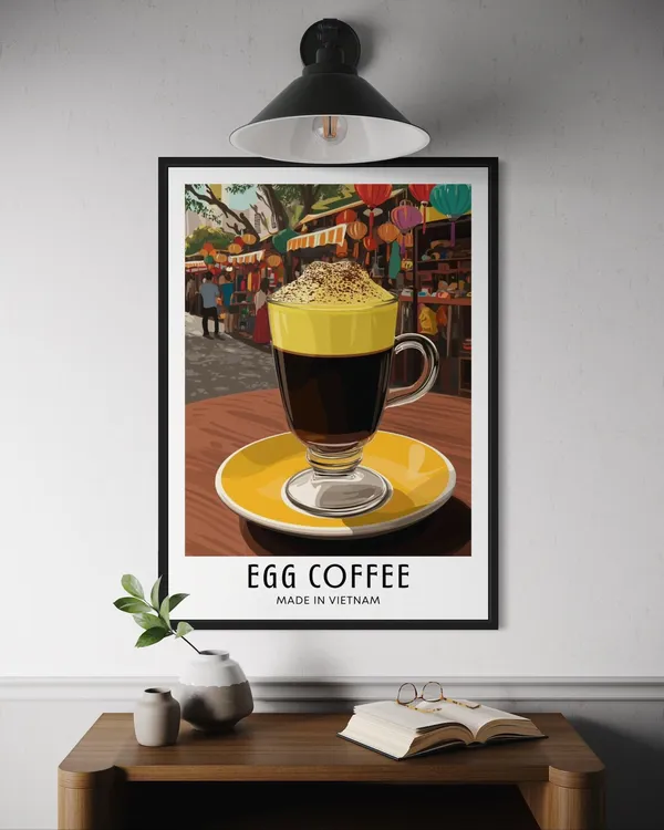 Egg Coffee Vietnamese Drink Poster, Kitchen Wall Art Print