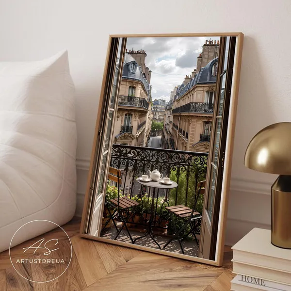 Paris Print, Charming Parisian Balcony View