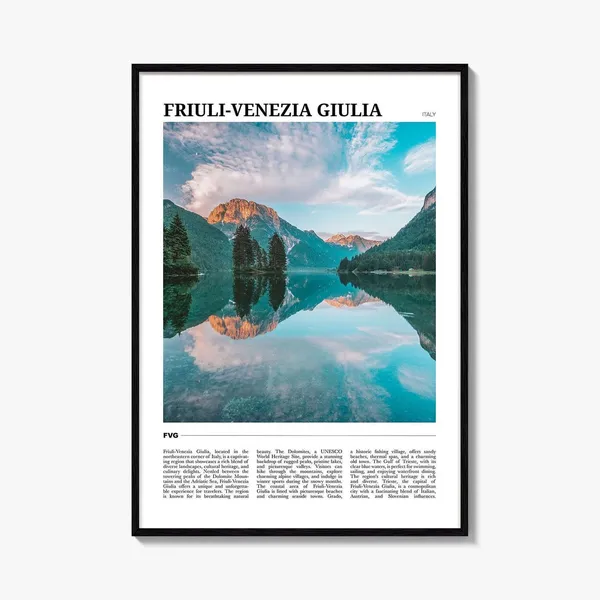 Friuli Venezia Giulia Italy Travel Poster, Wall Art Print