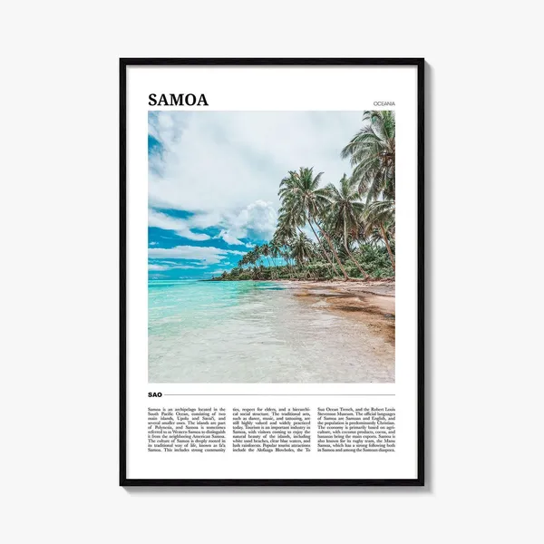 Samoa Travel Poster, Vibrant Beach Photography Print